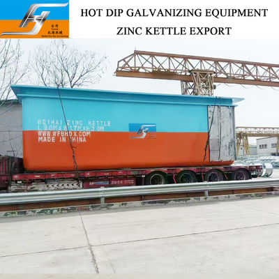 50mm/60mm Thickness Zinc Kettle with High Velocity Pulse Fired Burner and Round Bottom Round Corner for Hot Dip Galvanizing