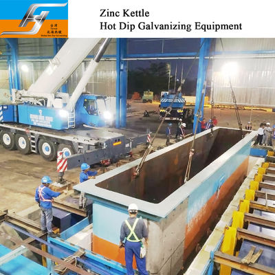 Ultrasonically Tested Angang XG-08 Steel Zinc Kettle with High Velocity Pulse Firing System for Hot Dip Galvanizing Equipment